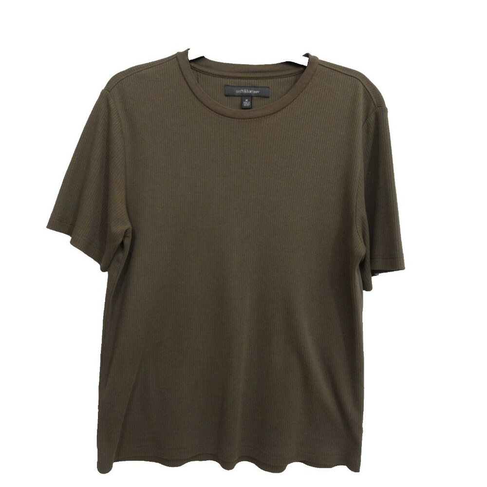 Croft & Barrow Womens Top Sz Medium Brown Ribbed Short Sleeve Crew Neck T-Shirt